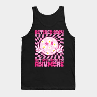 Retired 2024 Retirement Groovy For Men Women Smile Tank Top